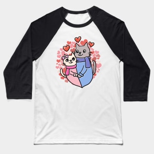 Valentines day cat love each other Baseball T-Shirt